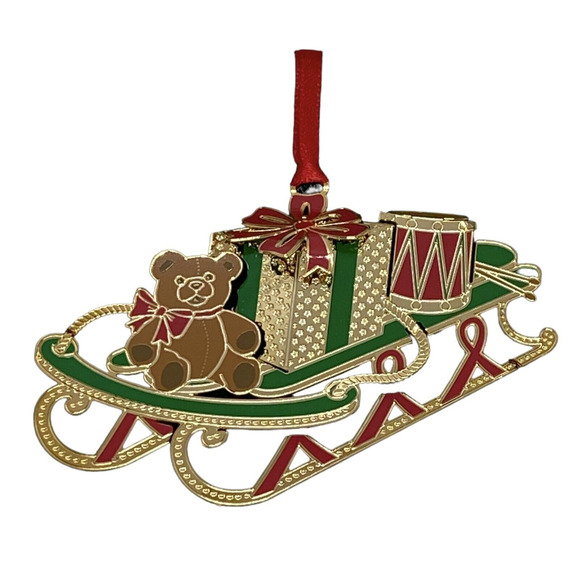 2010 Childs Sled Holiday Brass Ornament Collector’s Edition Sometimes Life Needs - Picture 4 of 12